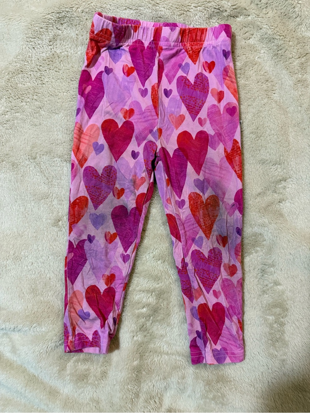 Little Sleepies Pink Hearts Bamboo Leggings 2T Valentine’s Day